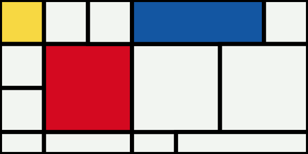 This is an example generative placeholder image inspired by the art of Piet Mondrian. Click to generate a new example. Example generative placeholder image in the style of Piet Mondrian